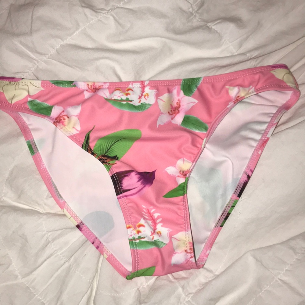 Pink floral bikini bottoms